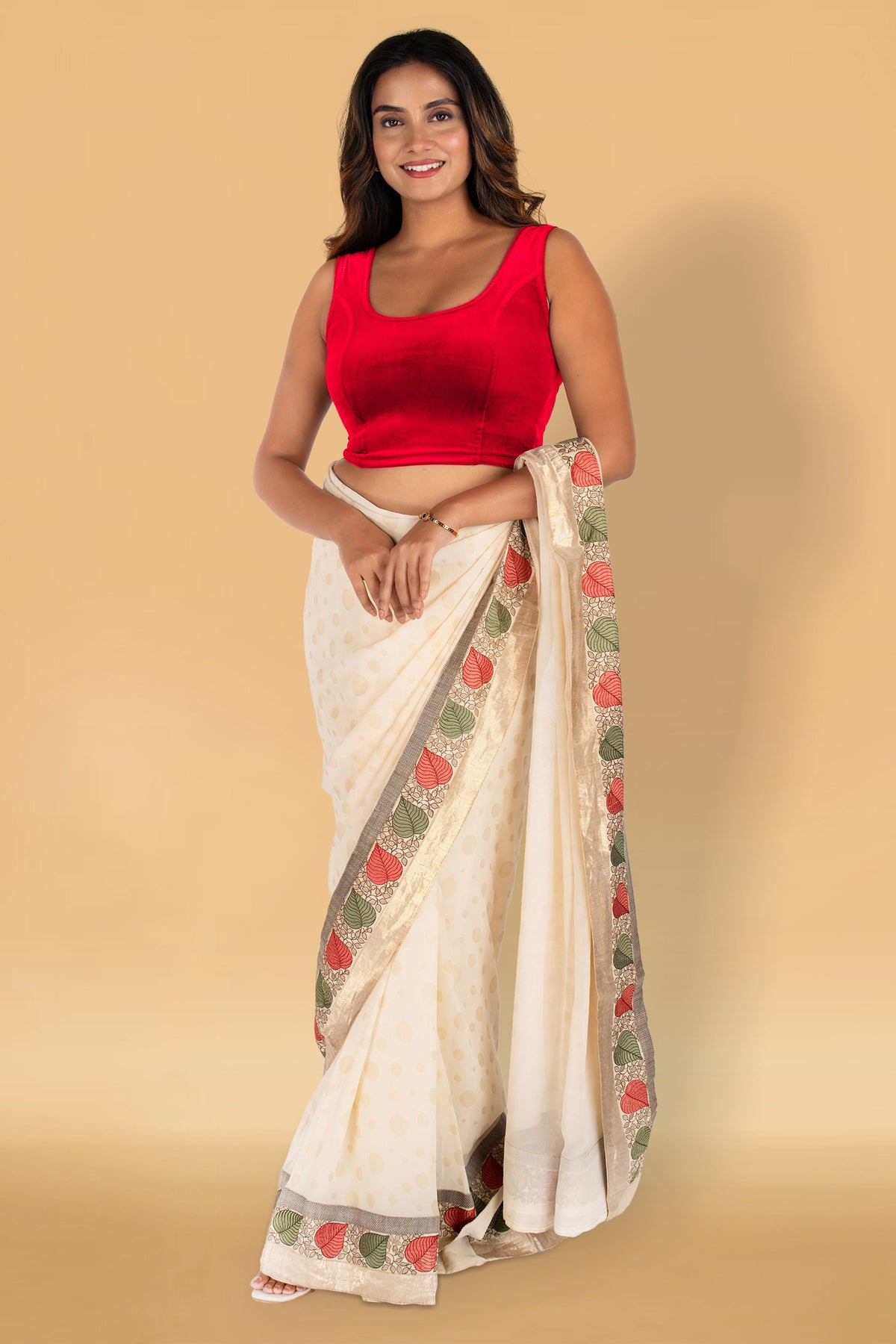 Abhi Velvet Readymade Saree Blouse for Women- Sleeveless,U-Neck, Regular-fit, Stretchable, Pull-on Style