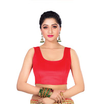 Abhi Velvet Readymade Saree Blouse for Women- Sleeveless,U-Neck, Regular-fit, Stretchable, Pull-on Style