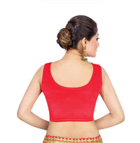 Abhi Velvet Readymade Saree Blouse for Women- Sleeveless,U-Neck, Regular-fit, Stretchable, Pull-on Style