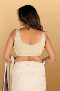 Abhi Cotton Readymade Saree Blouse for Women- Sleeveless, U-Neck, Regular-fit, Stretchable, Pull-on Style
