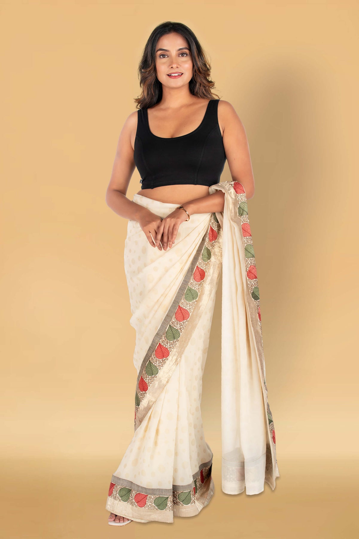 Abhi Cotton Readymade Saree Blouse for Women- Sleeveless, U-Neck, Regular-fit, Stretchable, Pull-on Style