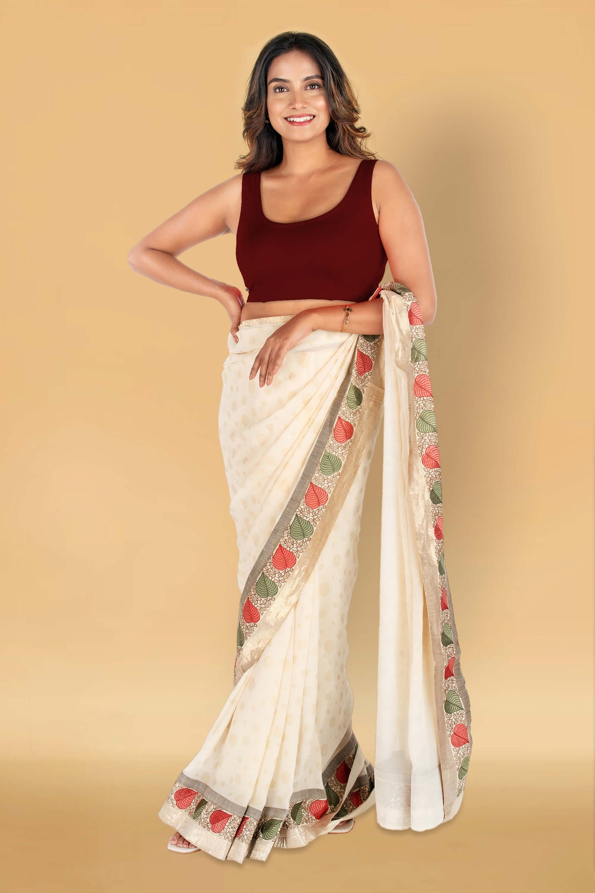 Abhi Cotton Readymade Saree Blouse for Women- Sleeveless, U-Neck, Regular-fit, Stretchable, Pull-on Style