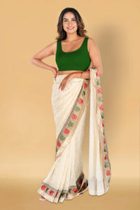 Abhi Cotton Readymade Saree Blouse for Women- Sleeveless, U-Neck, Regular-fit, Stretchable, Pull-on Style