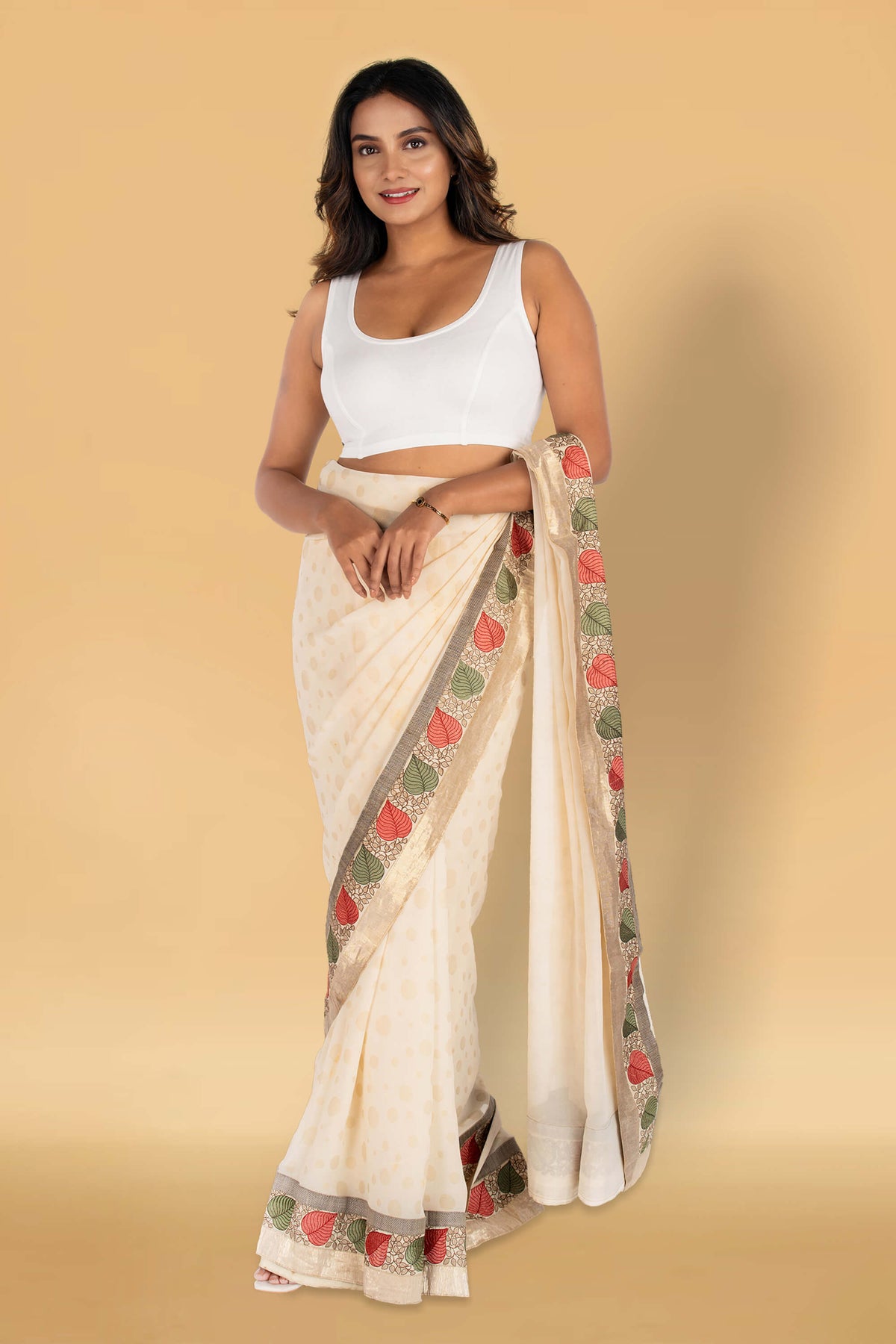 Abhi Cotton Readymade Saree Blouse for Women- Sleeveless, U-Neck, Regular-fit, Stretchable, Pull-on Style