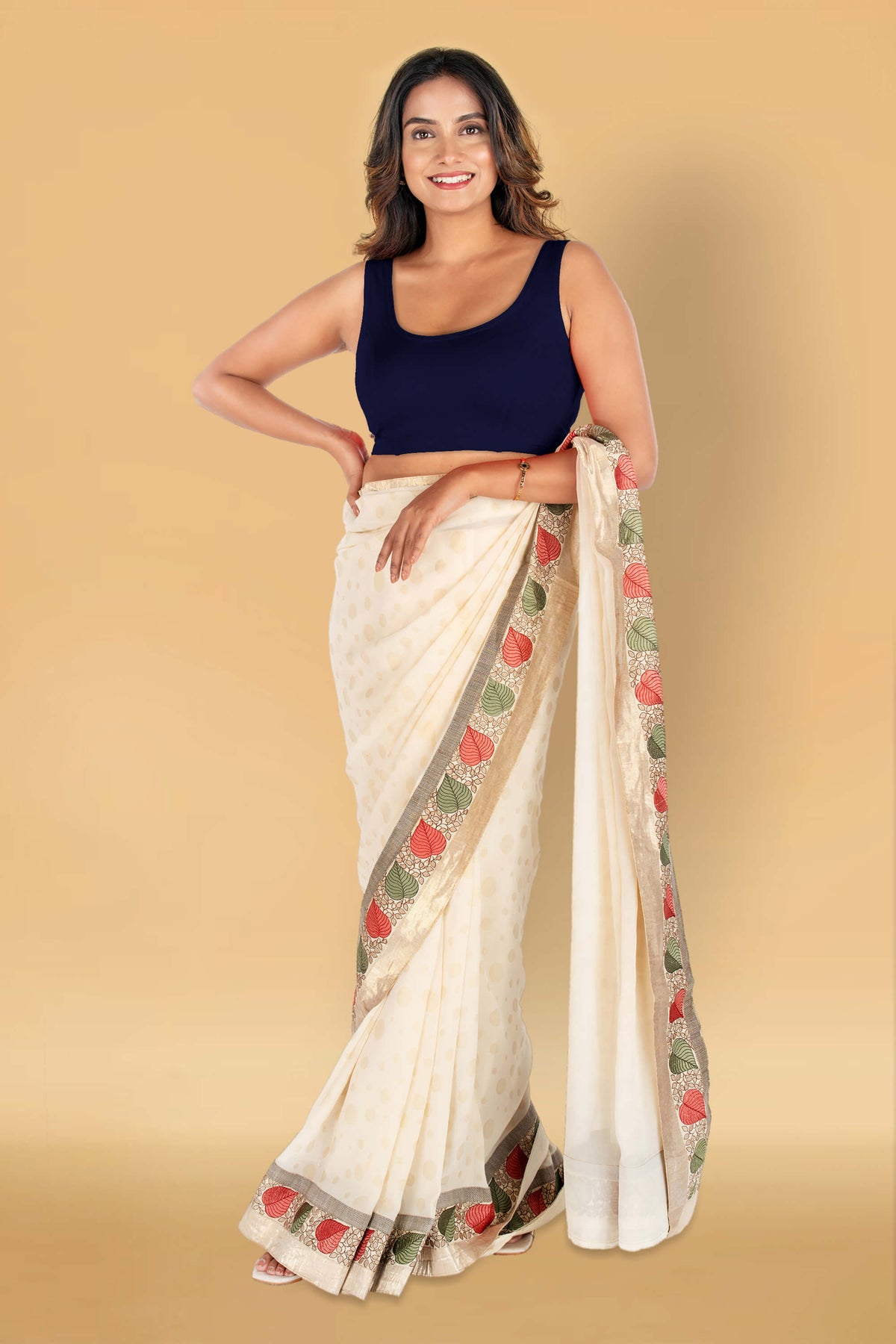Abhi Cotton Readymade Saree Blouse for Women- Sleeveless, U-Neck, Regular-fit, Stretchable, Pull-on Style