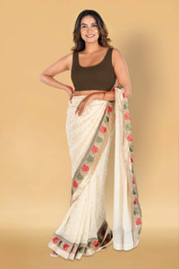 Abhi Cotton Readymade Saree Blouse for Women- Sleeveless, U-Neck, Regular-fit, Stretchable, Pull-on Style