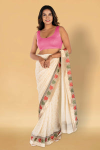 Abhi Cotton Readymade Saree Blouse for Women- Sleeveless, U-Neck, Regular-fit, Stretchable, Pull-on Style