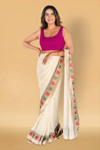 Abhi Cotton Readymade Saree Blouse for Women- Sleeveless, U-Neck, Regular-fit, Stretchable, Pull-on Style
