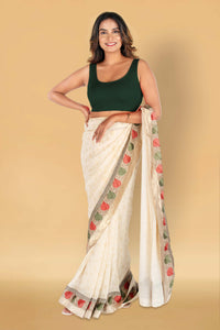 Abhi Cotton Readymade Saree Blouse for Women- Sleeveless, U-Neck, Regular-fit, Stretchable, Pull-on Style