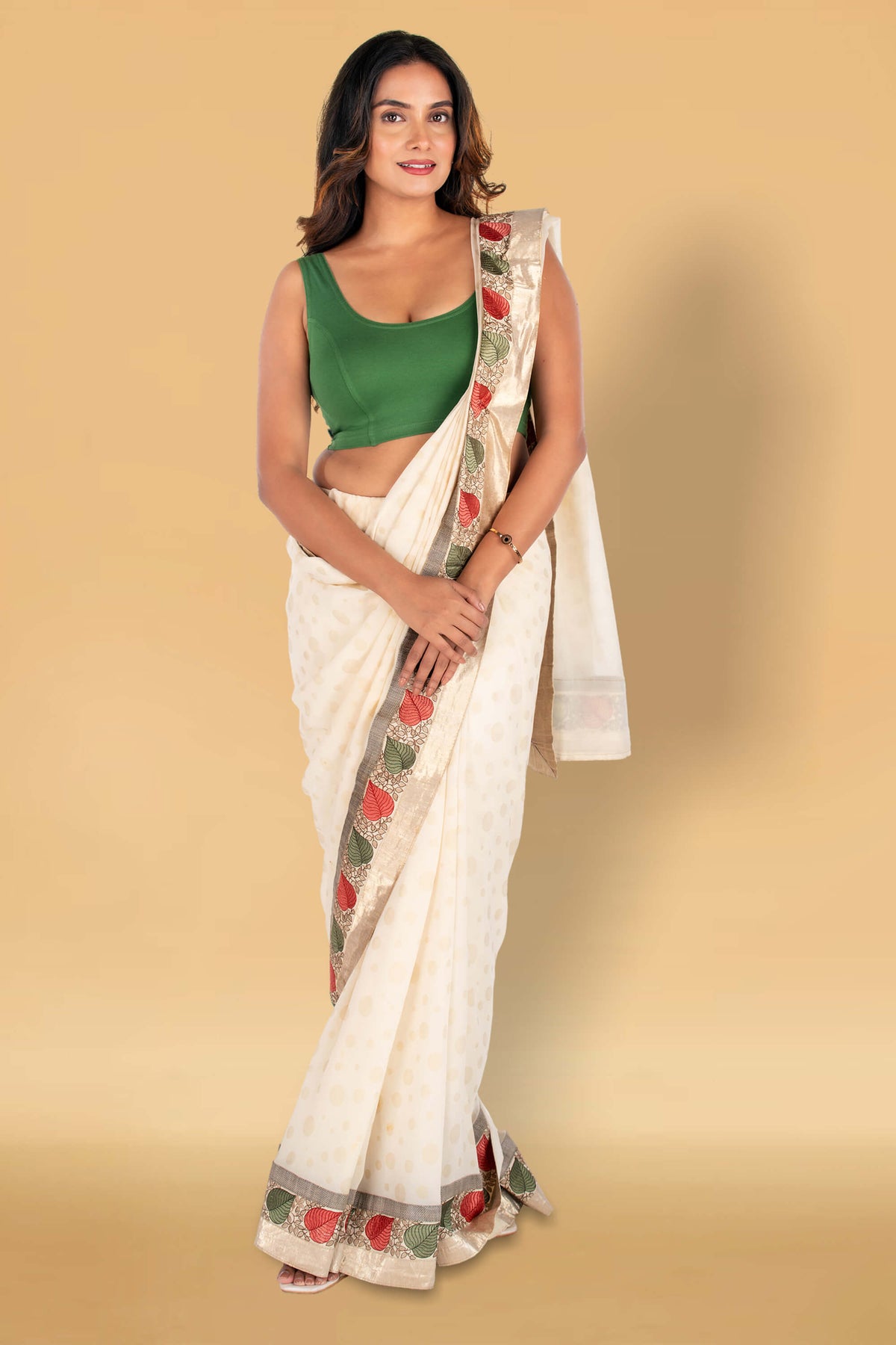 Abhi Cotton Readymade Saree Blouse for Women- Sleeveless, U-Neck, Regular-fit, Stretchable, Pull-on Style