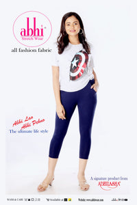 Abhi Cotton Readymade Stretchable Capri Pants for Women, Soft Comfort Fit