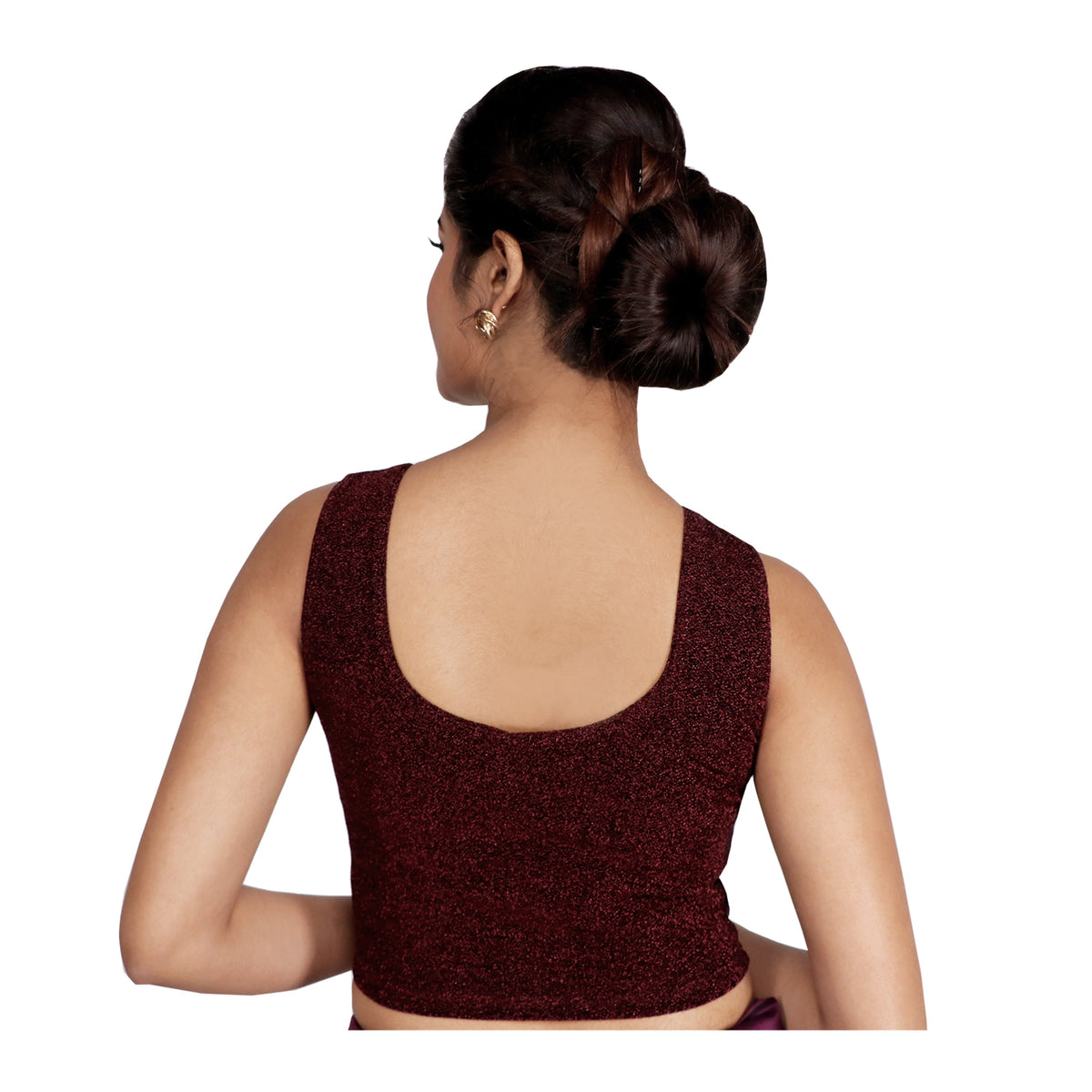 Abhi Cotton Readymade Saree Blouse for Women- 3/4 Sleeve, Round Neck, Regular-fit, Stretchable, Pull-on StyleAbhi Golden Glitter Readymade Saree Blouse for Women- Sleeveless, Round Neck, Regular-fit, Stretchable, Pull-on Style