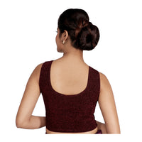 Abhi Cotton Readymade Saree Blouse for Women- 3/4 Sleeve, Round Neck, Regular-fit, Stretchable, Pull-on StyleAbhi Golden Glitter Readymade Saree Blouse for Women- Sleeveless, Round Neck, Regular-fit, Stretchable, Pull-on Style