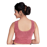 Abhi Cotton Readymade Saree Blouse for Women- 3/4 Sleeve, Round Neck, Regular-fit, Stretchable, Pull-on StyleAbhi Golden Glitter Readymade Saree Blouse for Women- Sleeveless, Round Neck, Regular-fit, Stretchable, Pull-on Style