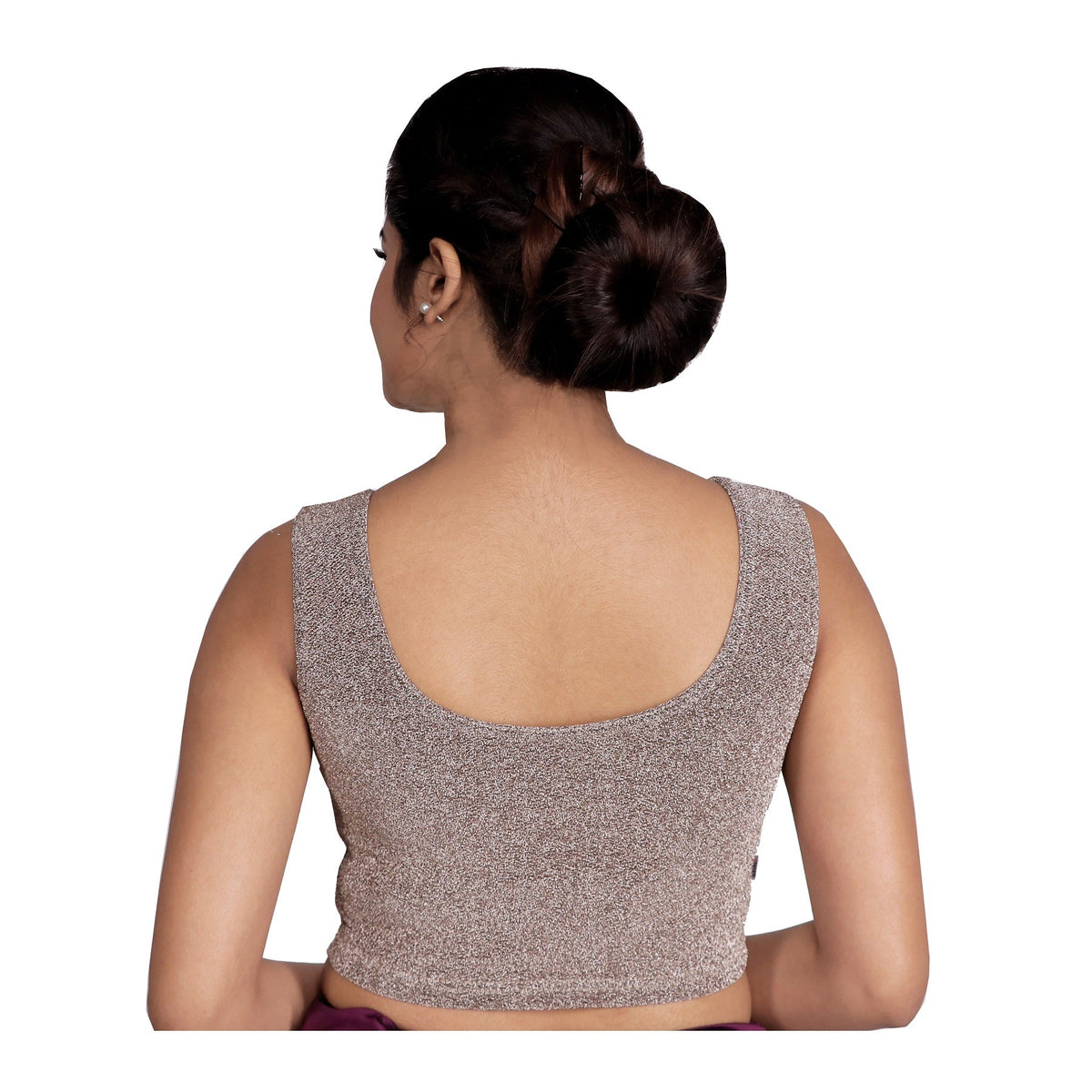 Abhi Cotton Readymade Saree Blouse for Women- 3/4 Sleeve, Round Neck, Regular-fit, Stretchable, Pull-on StyleAbhi Golden Glitter Readymade Saree Blouse for Women- Sleeveless, Round Neck, Regular-fit, Stretchable, Pull-on Style