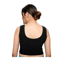 Abhi Cotton Readymade Saree Blouse for Women- 3/4 Sleeve, Round Neck, Regular-fit, Stretchable, Pull-on StyleAbhi Golden Glitter Readymade Saree Blouse for Women- Sleeveless, Round Neck, Regular-fit, Stretchable, Pull-on Style