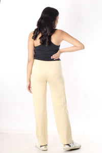 Abhi Cotton Readymade Stretchable Flexi Pants for Women, Soft Beige Comfort Fit