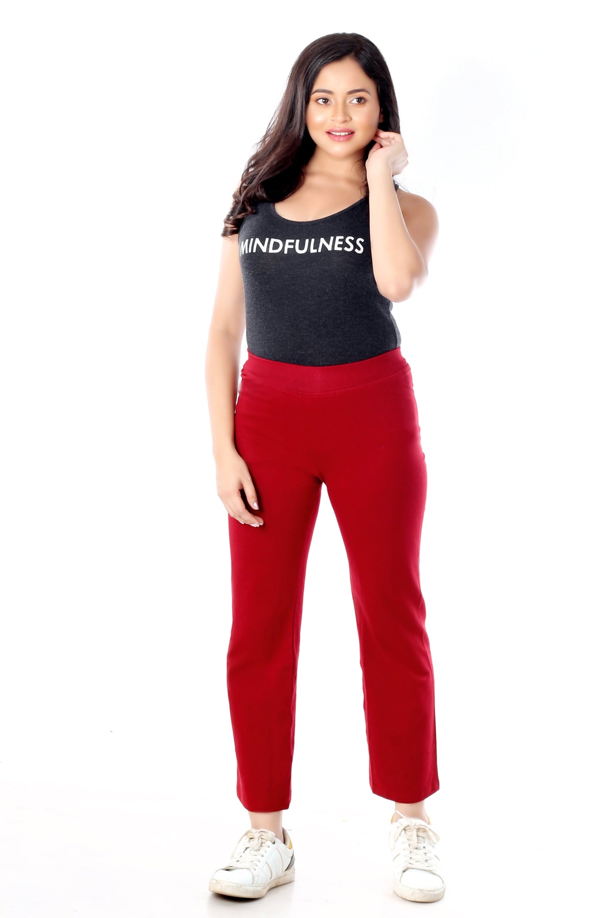 Abhi Cotton Readymade Stretchable Flexi Pants for Women, Soft Beige Comfort Fit