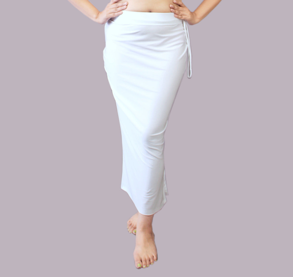 Abhi Women Satin Shapewear for Women – Soft Stretchable Fabric|Side Tie-Up|Comfortable Beachwear, Resort, and Casual Shapewear White