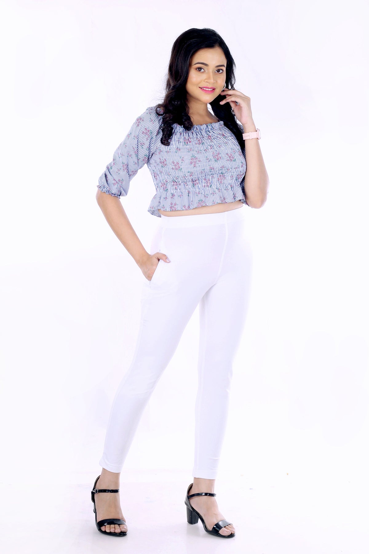 Abhi Cotton Readymade Stretchable Straight Pants for Women, Regular-fit