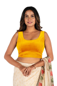 Abhi Velvet Readymade Saree Blouse for Women- Sleeveless,U-Neck, Regular-fit, Stretchable, Pull-on Style