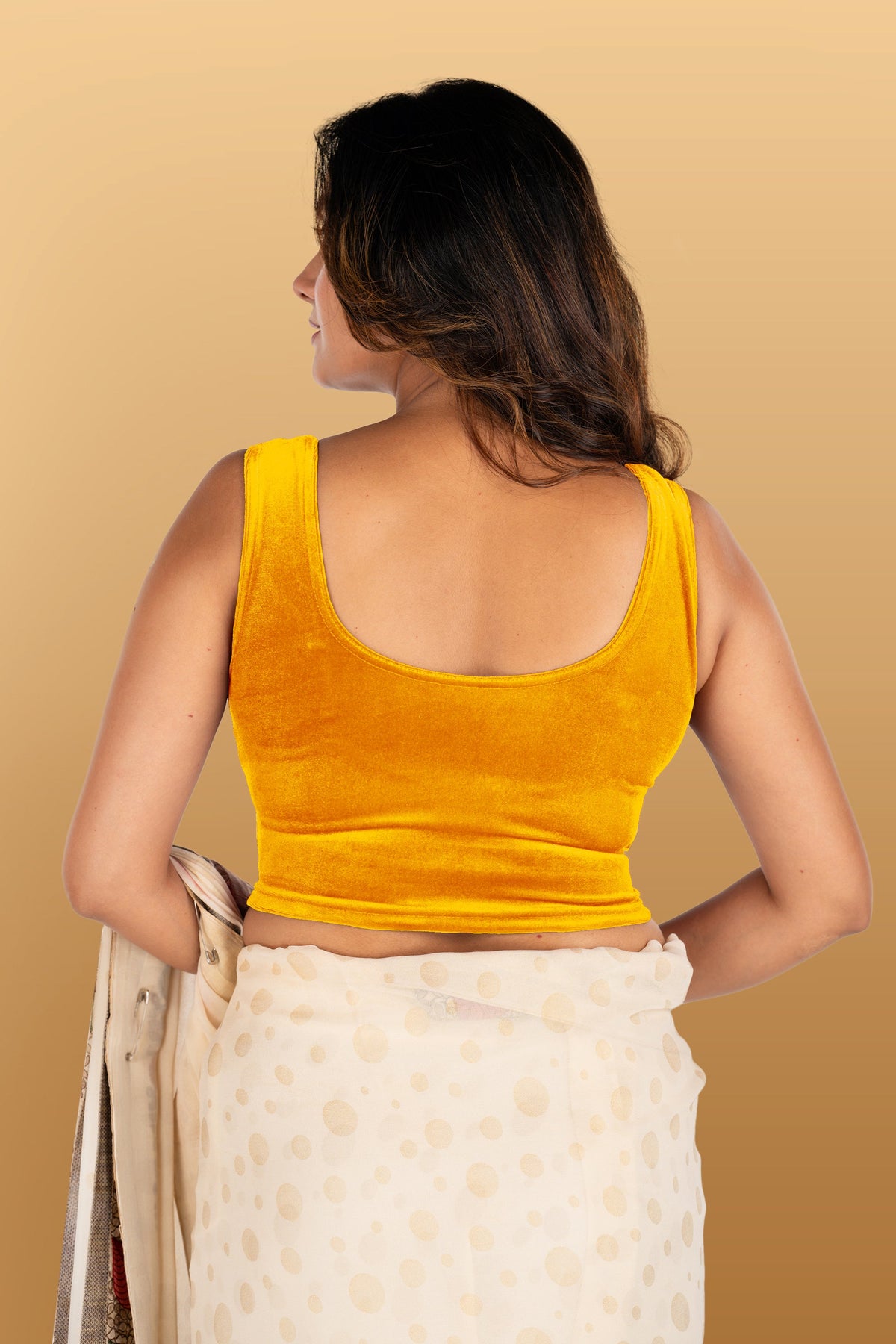 Abhi Velvet Readymade Saree Blouse for Women- Sleeveless,U-Neck, Regular-fit, Stretchable, Pull-on Style