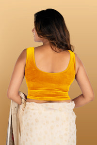 Abhi Velvet Readymade Saree Blouse for Women- Sleeveless,U-Neck, Regular-fit, Stretchable, Pull-on Style