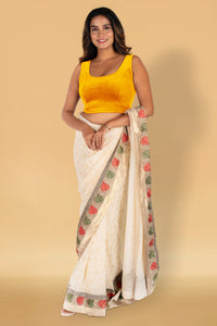 Abhi Velvet Readymade Saree Blouse for Women- Sleeveless,U-Neck, Regular-fit, Stretchable, Pull-on Style