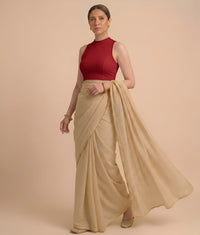Abhi Women’s High Neck Sleeveless | Stretchable Readymade Crop Blouse
