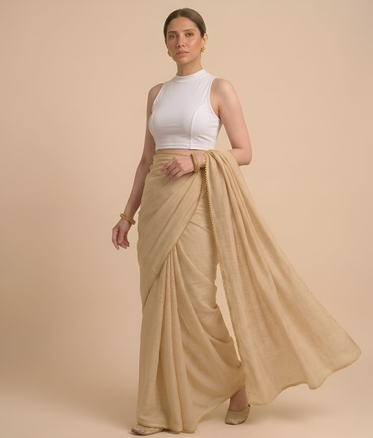 Abhi Women’s High Neck Sleeveless | Stretchable Readymade Crop Blouse