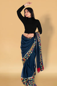 Abhi Cotton Readymade Long Sleeve,High Neck Blouse, Stretchable, Pull-on Style