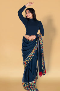 Abhi Cotton Readymade Long Sleeve,High Neck Blouse, Stretchable, Pull-on Style